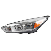 Halogen Headlight Assembly Compatible With Ford Focus 3rd Gen 2015-2018 w/o LED DRL Left Driver Side Chrome Headlamp Replaces# F1EZ13008GT FO2502339 Visit the Dasbecan Store